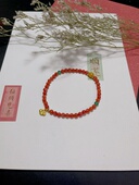 玖紫天然南红手链 如意南红蜜蜡手链 本命年新年南红手链4mm