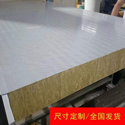 机制彩钢岩棉板净化板防火隔热保温板50mm无尘车间隔墙洁净板吊顶