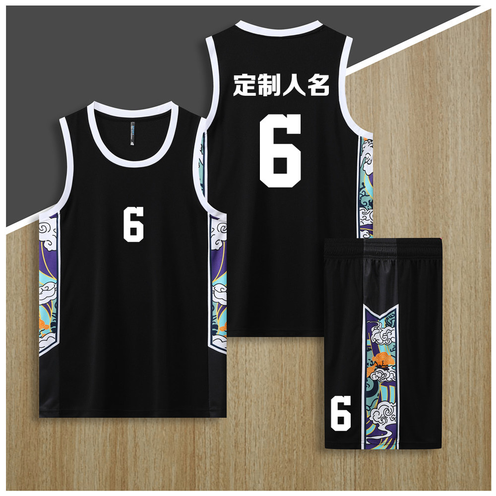 篮球服套装定制球队比赛训练服中大学生队服背心运动球衣8207黑色