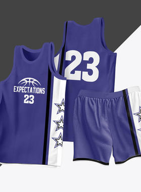 全身数码定制印刷成人儿童篮球服套装球衣比赛训练队服LB063 紫色