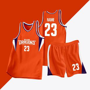 全身数码定制印刷成人儿童篮球服套装球衣比赛训练队服LB105 橙色