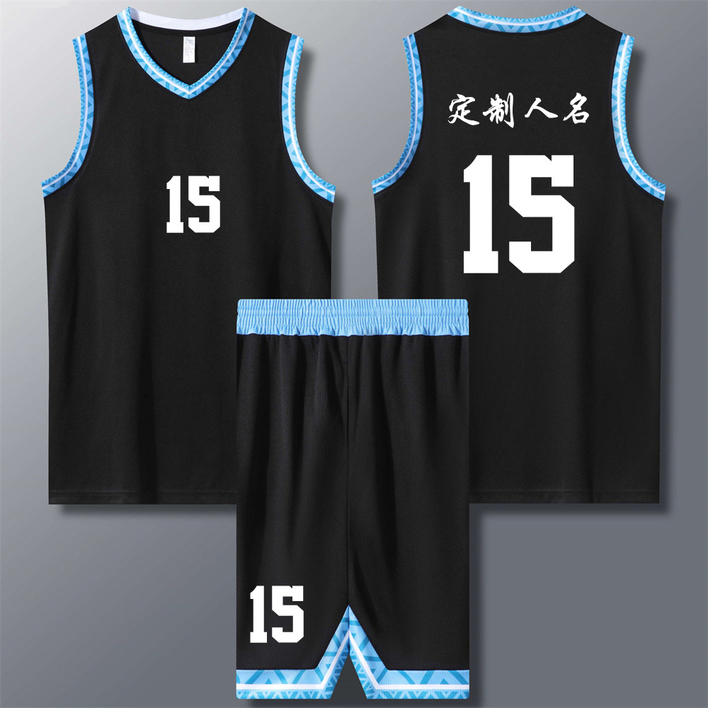 篮球服套装定制球队比赛训练服中大学生队服背心运动球衣 715黑色