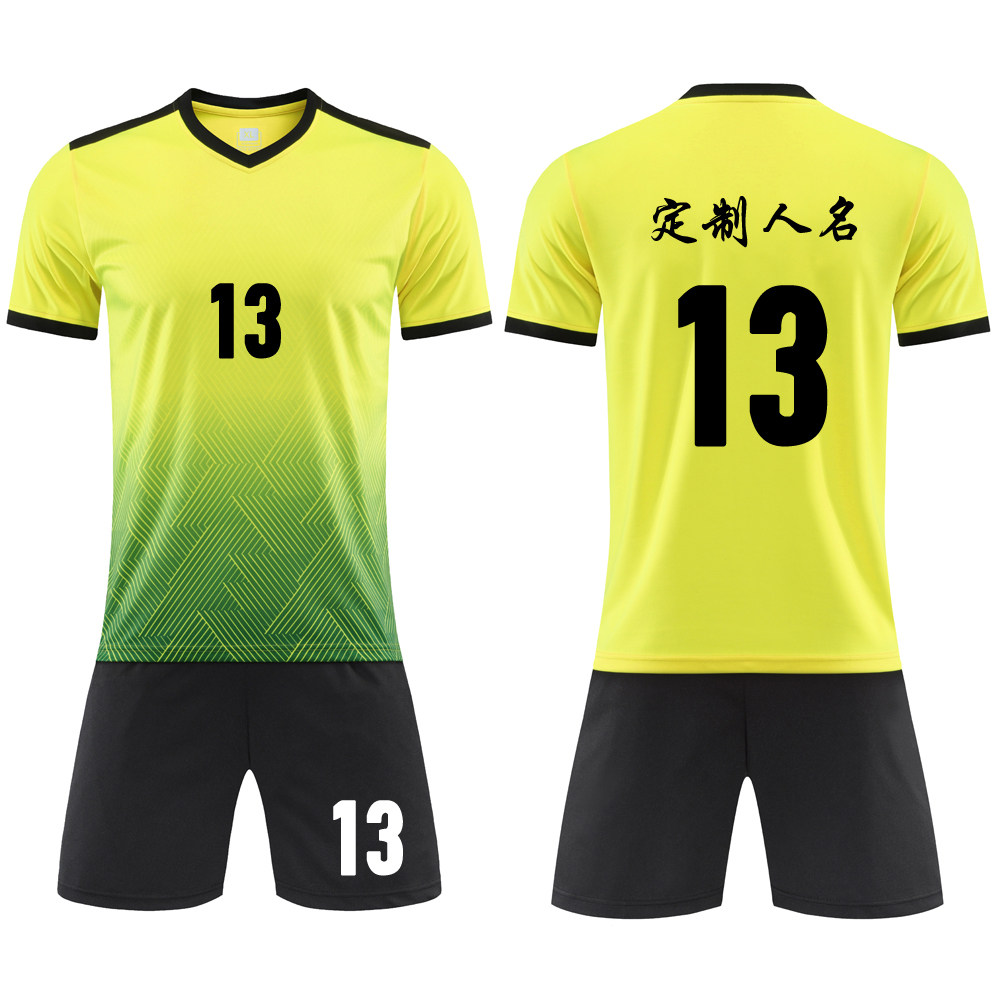 足球服套装男定制成人比赛训练队服儿童短袖球衣服印字号 913黄色