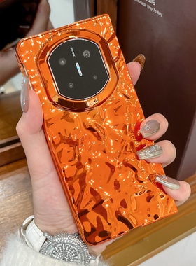 适用华为Mate X7手机壳橙色新款matex6典藏版翻盖保护壳matex5折叠屏防摔超薄硬外壳x3红色电镀金色保护套