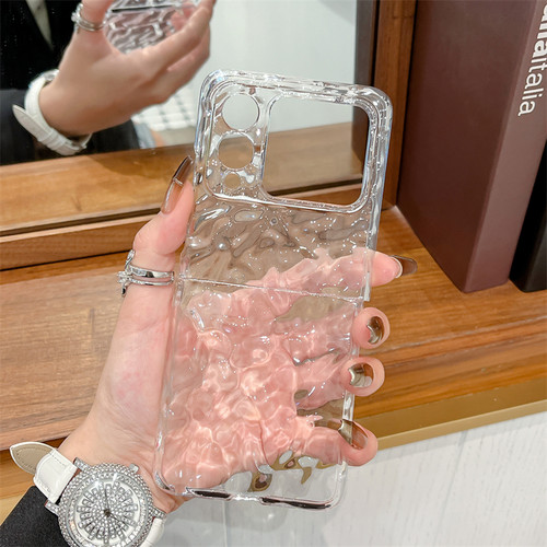 华为novaflip硬壳简约水波纹防摔