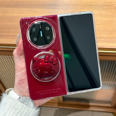 创意蔷薇红磁吸款卡通支架保护壳