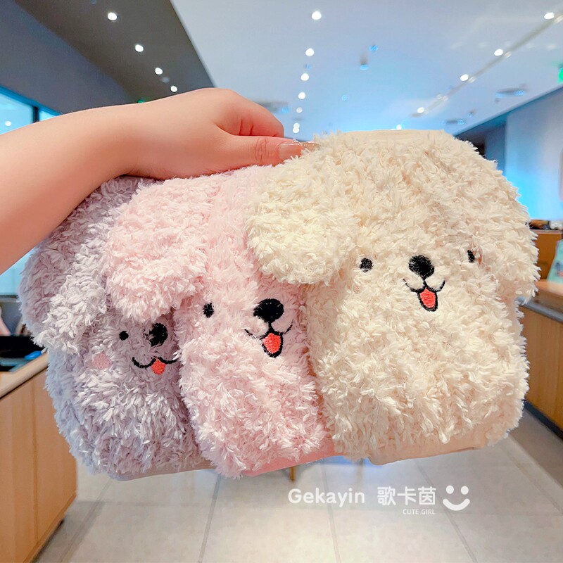 儿童毛绒小狗袖套秋冬新款