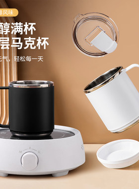 马克杯不锈钢防摔带盖学生宿舍刻度牛奶杯男女家用水杯办公咖啡杯