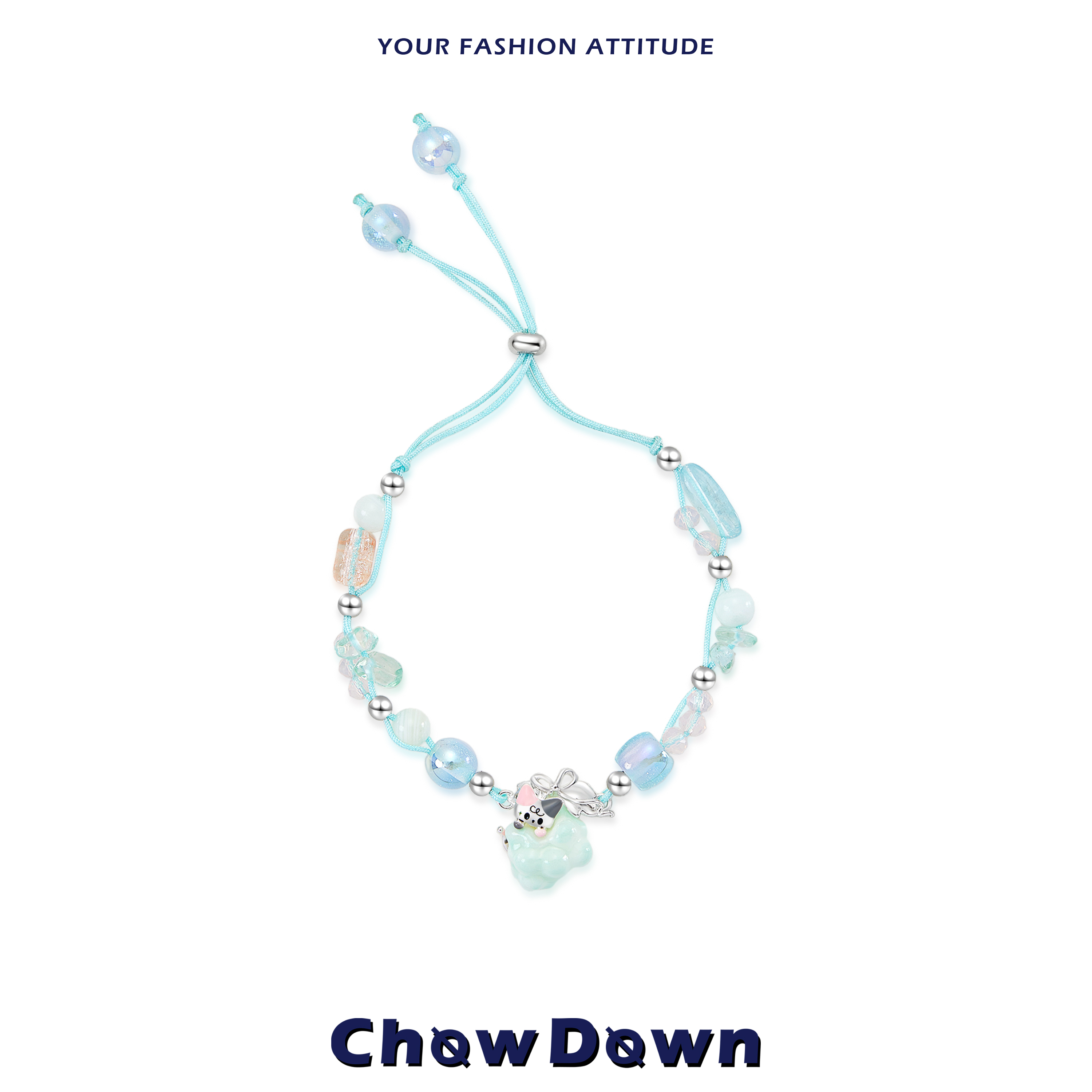 潮度原创3D打印青提可抽拉手链