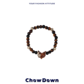 CHOWDOWN原创半面狐手工串珠手链弹力绳美拉德秋冬手饰 明星同款