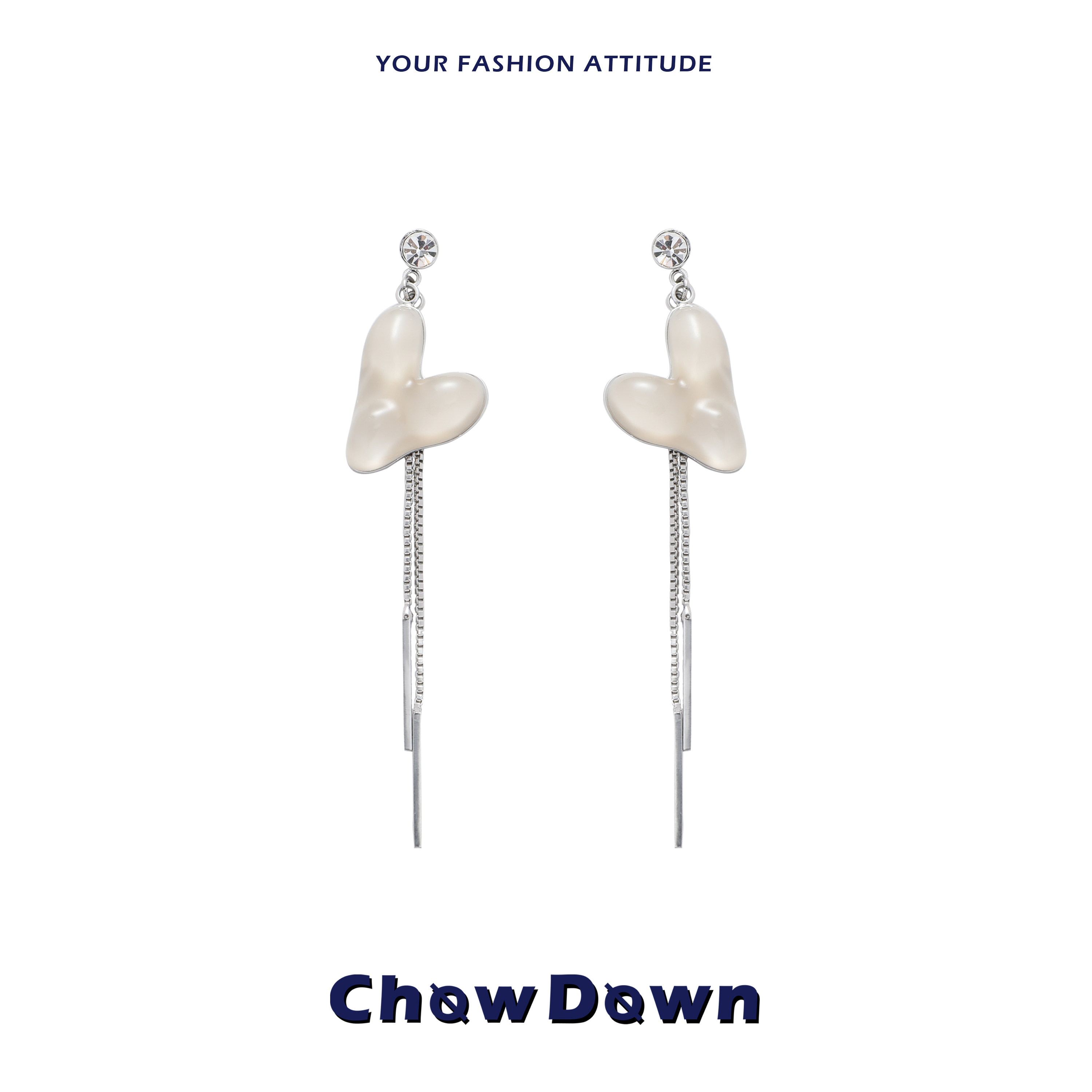 CHOWDOWN原创设计多巴胺爱心耳环