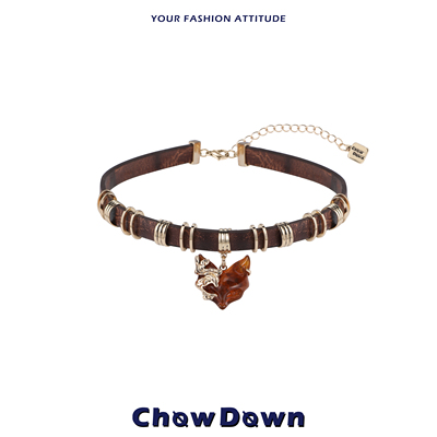 CHOWDOWN半面狐系列choker颈链