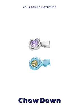 CHOWDOWN电音多巴胺系列边夹刘海夹爆款新品y2k发饰小众原创设计