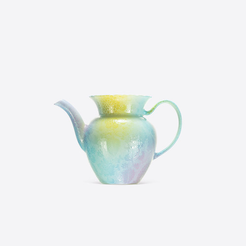 古帛扒花陶瓷葵口公道杯