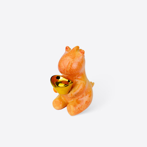 古帛新中式马到钱来陶瓷摆件