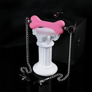 puppy皮质项圈硅胶骨头项链女嘟嘴球cos道具趣味情调窒息感新手