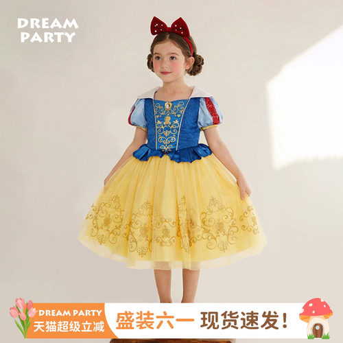 女童公主裙白雪公主经典礼服裙