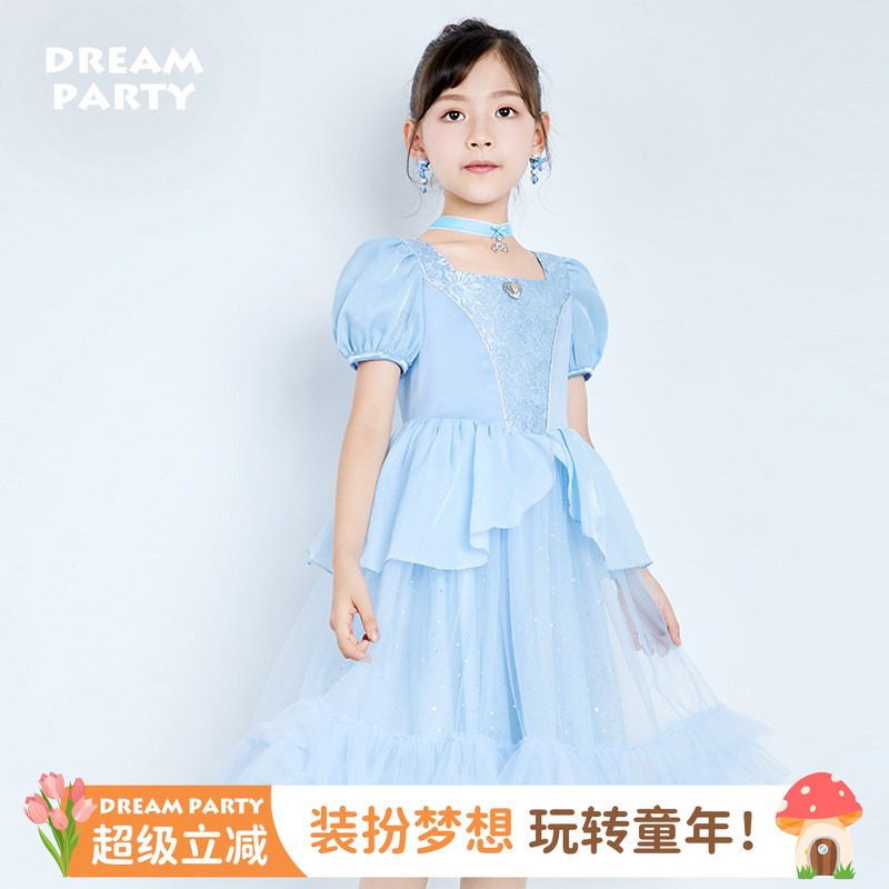 仙蒂公主裙女童夏季短袖蓬蓬裙