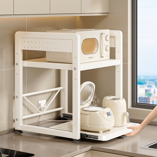 【TOP新品】可抽拉微波炉置物架