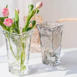 透明客厅摆件现代简约水培 西班牙风格 手工插花玻璃花瓶北欧欧式