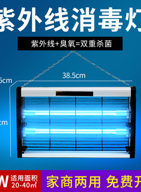 紫外线消毒灯杀菌灯幼儿园壁挂式灭菌灯餐厅食堂检查带臭氧除螨灯