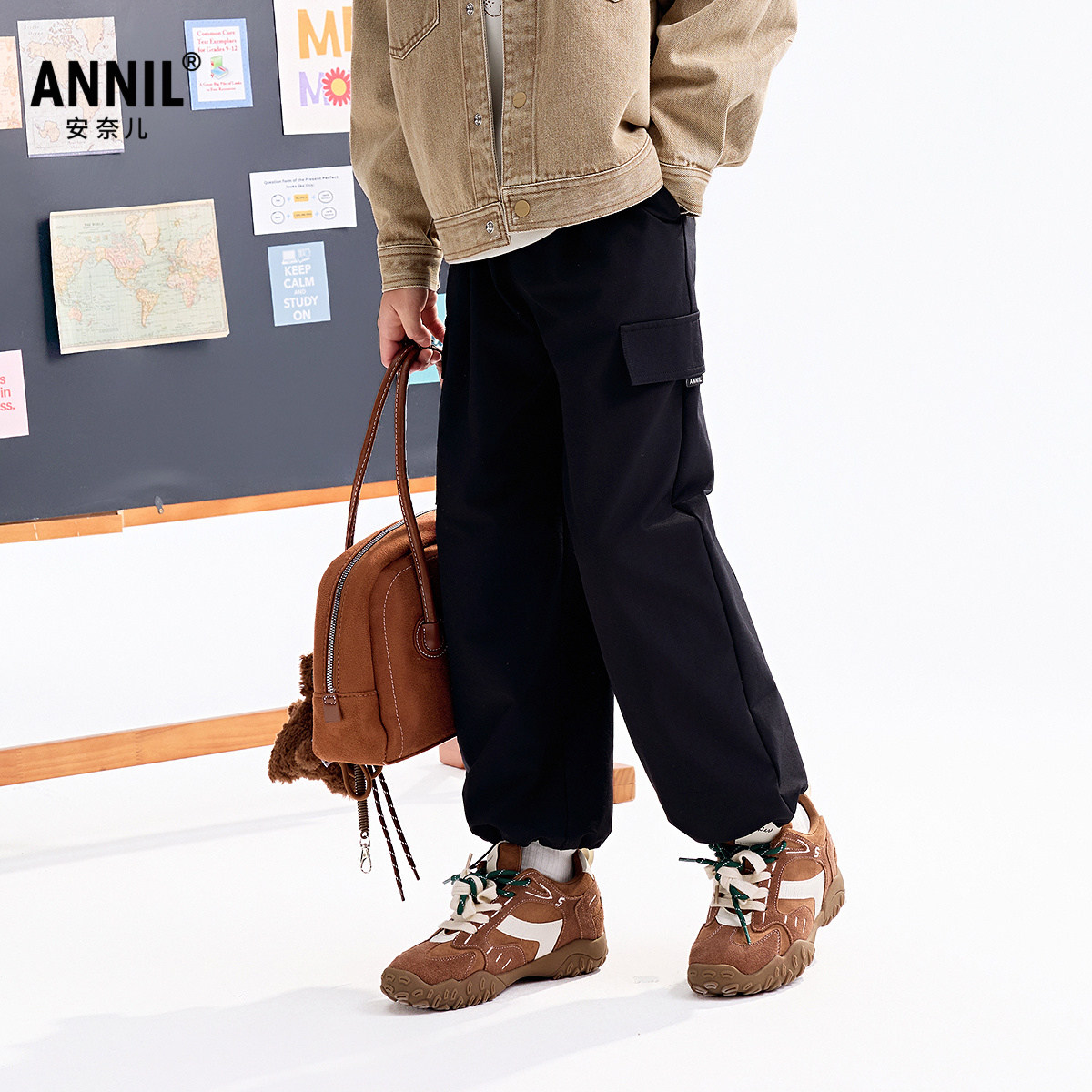 【商场同款】安奈儿童装男童裤子2025秋新款运动风工装裤AB536108,童装/婴儿装/亲子装,裤子,淘宝优惠券,粉丝福利购,淘宝优惠卷