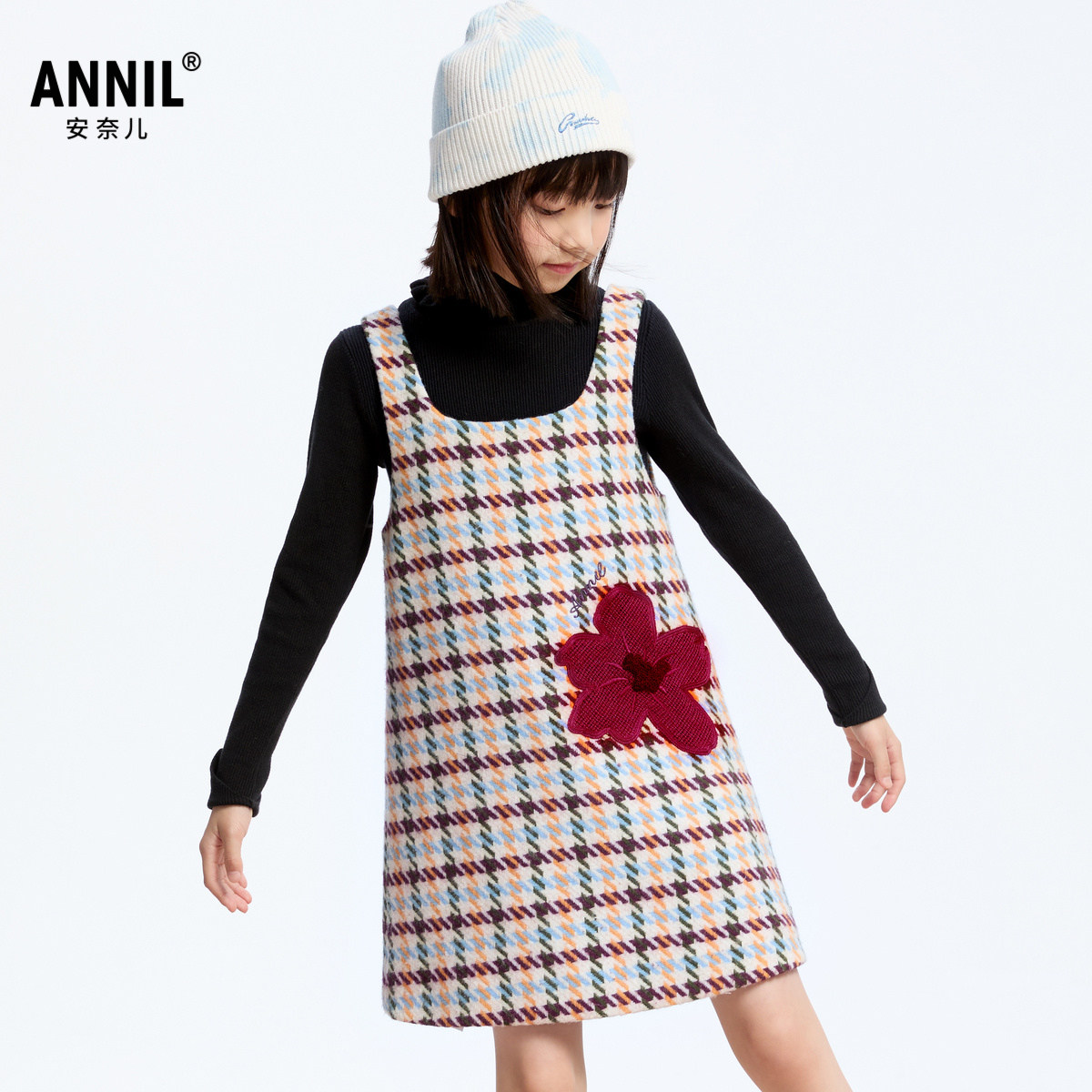 安奈儿童装女童无袖连衣
