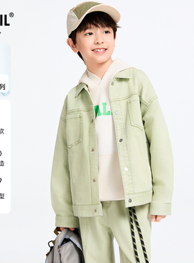 【商场同款】安奈儿童装男童牛仔外套2025春新款清新宽松AB515516
