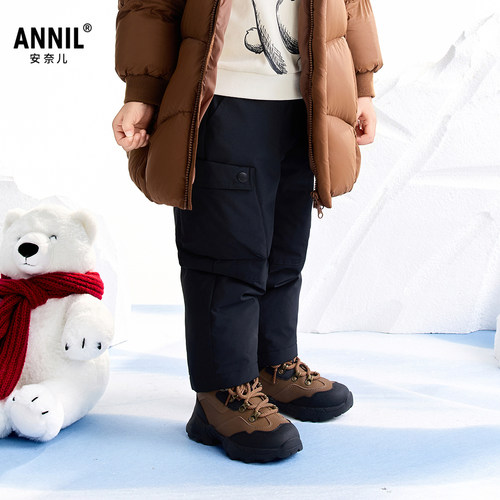 安奈儿童装男童全腰羽绒长裤2025冬新款
