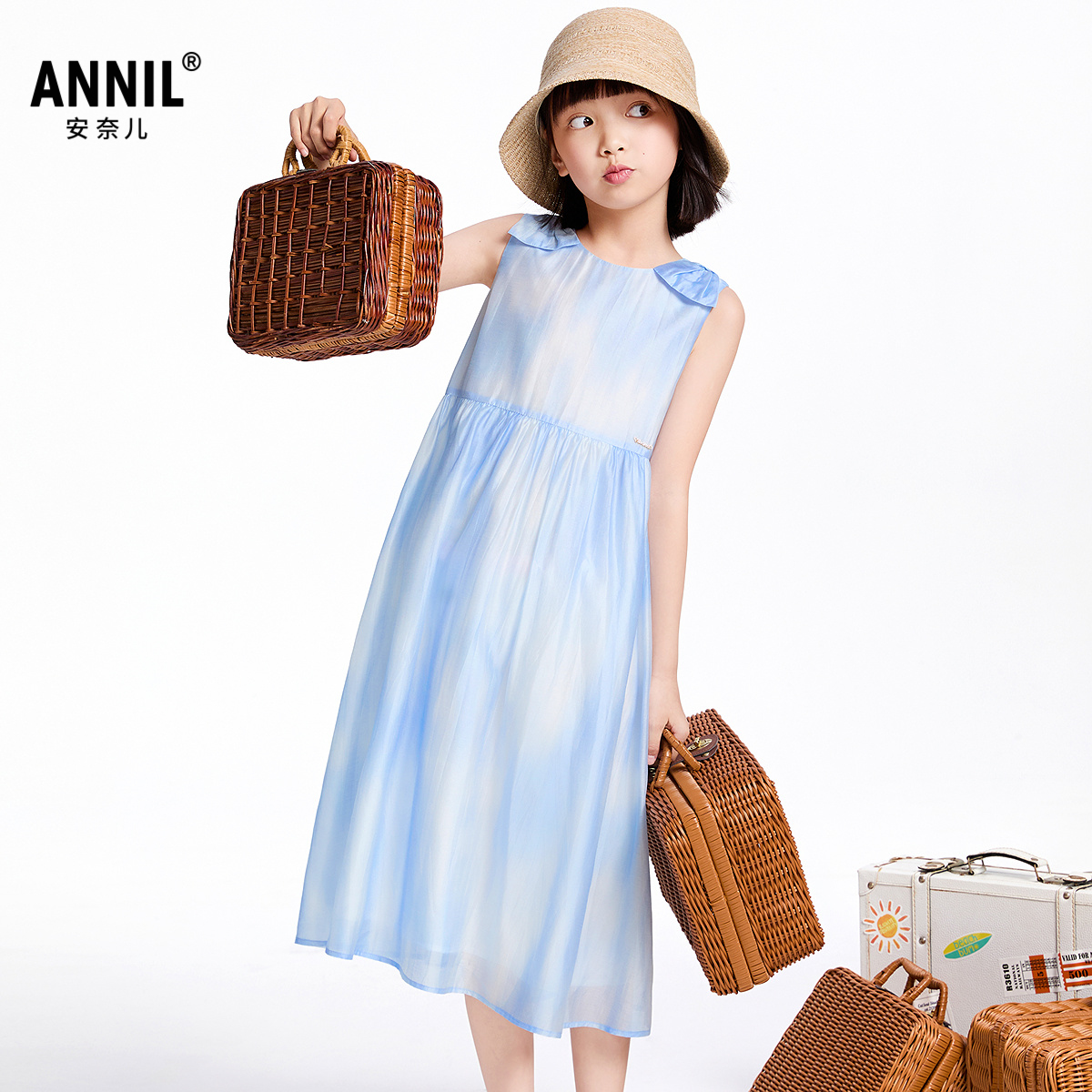 【商场同款】安奈儿童装女童连衣裙2025夏天丝群儿童节生日礼物
