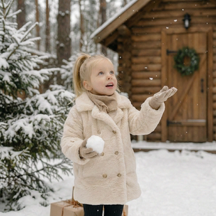 女童皮草外套2026新款冬装洋气儿童加厚毛毛大衣宝宝仿水貂绒棉服