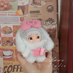 现货三代Wakuku立刻开挂吧系列摆件盲盒毛绒娃娃搪胶粉色可爱娃衣