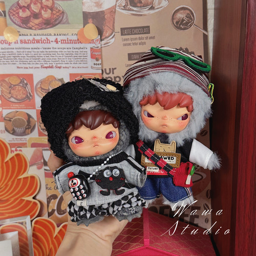 仅娃衣)小野公路日志可爱娃搪毛绒公仔棕系换装娃衣可爱英伦着替