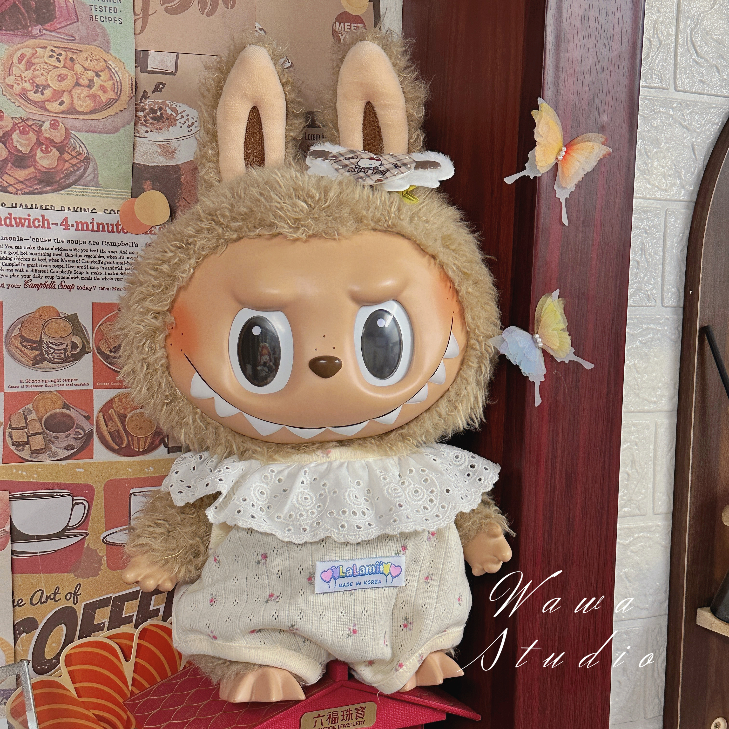 38cm labubu娃衣拉布布的衣服大型公仔公主裙法式裙子可爱大娃图片