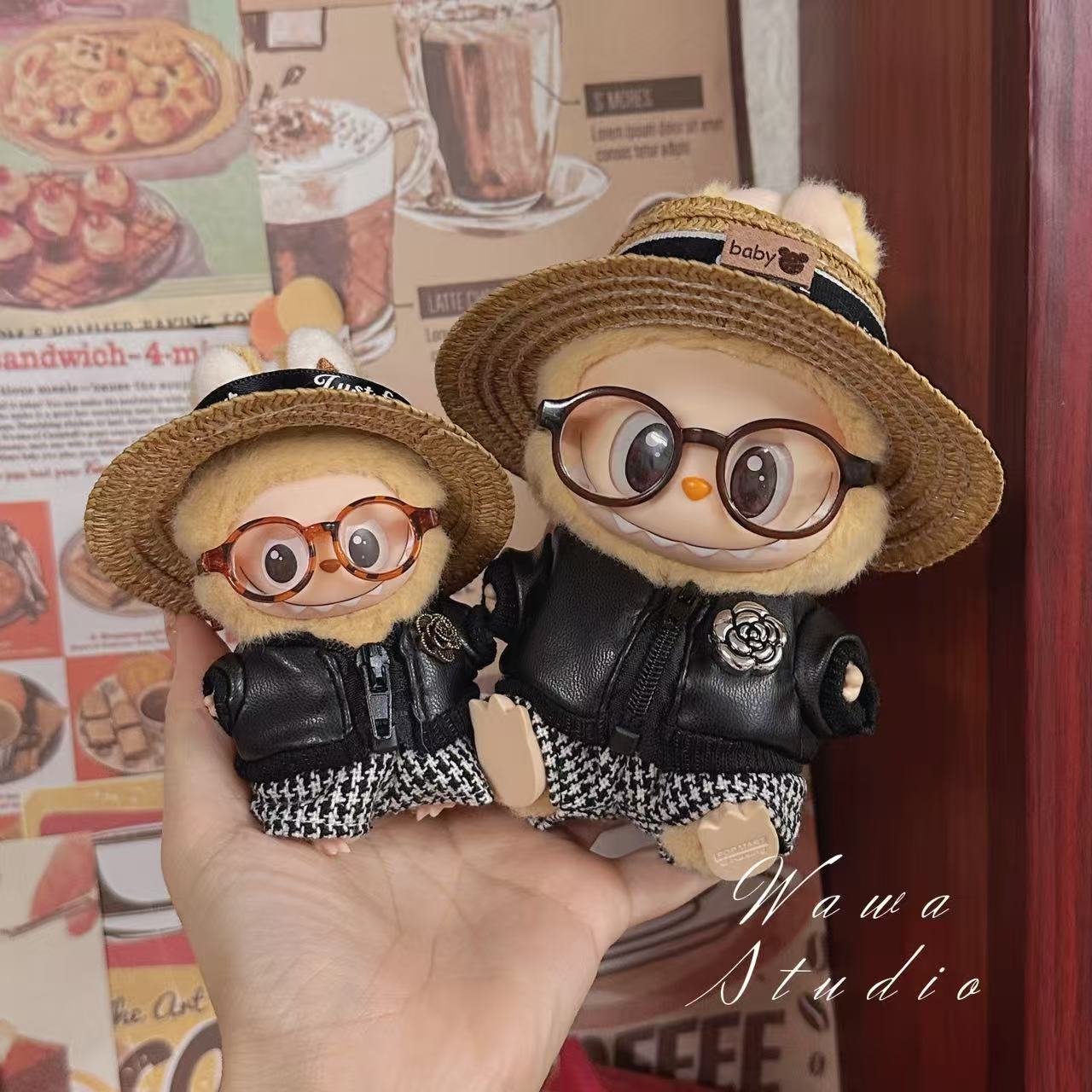 四代仅衣服10cm迷你拉怖怖4.0娃衣Iabubu着替娃娃卡通毛绒帽子