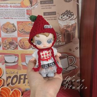 仅娃衣babymolly积极入冬可爱搪胶毛绒衣服套装格子ob11裙子