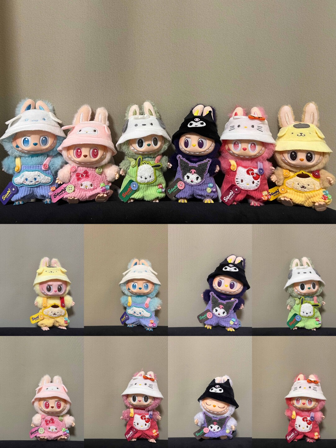 (仅衣服一二三代盲盒15Labubu娃毛绒搪胶公仔挂件拉布布棉花娃娃