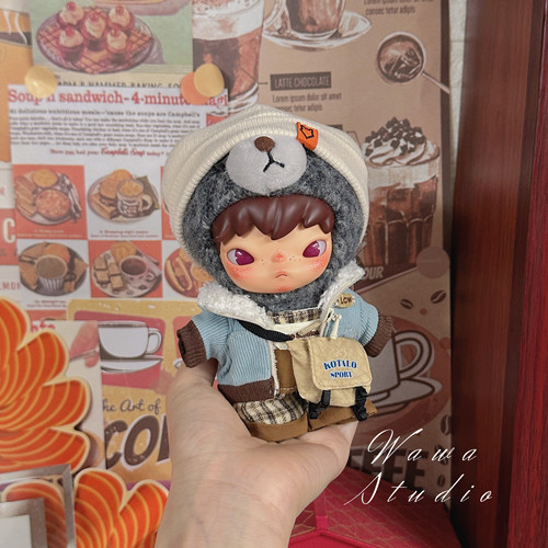 仅娃衣)小野公路日志可爱娃搪毛绒公仔棕系换装娃衣可爱英伦着替