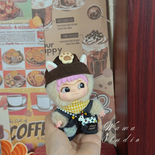 现货三代Wakuku立刻开挂吧系列摆件盲盒毛绒娃娃搪胶粉色可爱娃衣