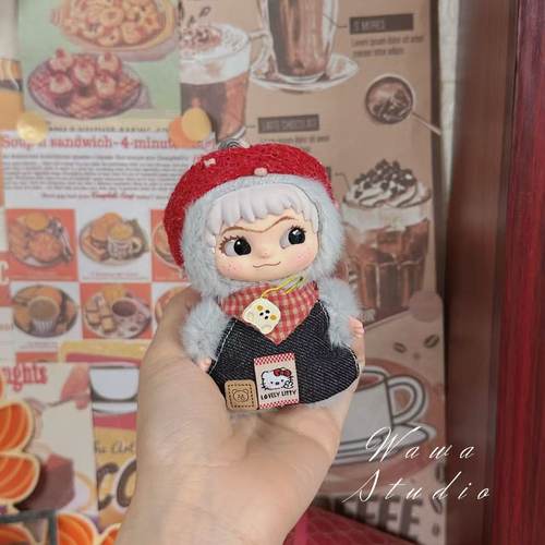 现货三代Wakuku立刻开挂吧系列摆件盲盒毛绒娃娃搪胶粉色可爱娃衣