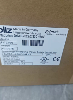 Pilz皮尔兹伺服驱动器8172796 PMCprimo Drive2.2022/2/230-480V