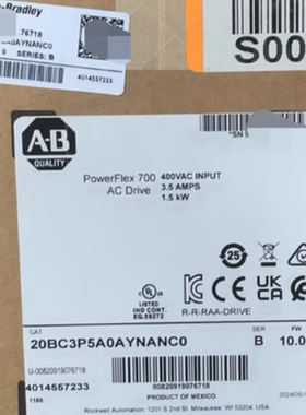 罗克韦尔AB变频器20BC3P5A0AYNANC0