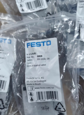 FESTO费斯托，气动元件，手控阀，机械阀6808 V-3-1/4-B