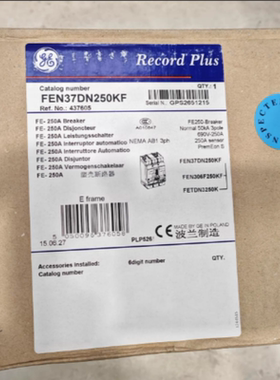 GE Record Plus断路器FEN37DA250KF
