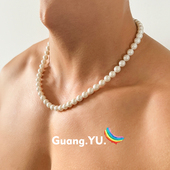 GuangYu简约风轻奢珍珠项链男款 小众高级感百搭配饰女锁骨链 时尚