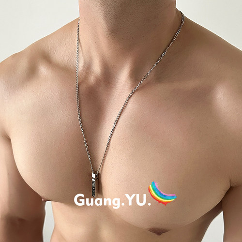 GuangYu金属长条吊坠项链简约风