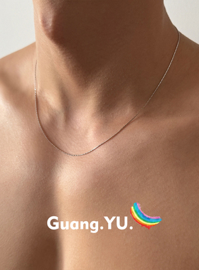 GuangYu竹节链925纯银项链冷淡风