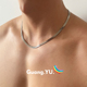 GuangYu四面方加密古巴链男钛钢项链嘻哈小众简约百搭素链不掉色