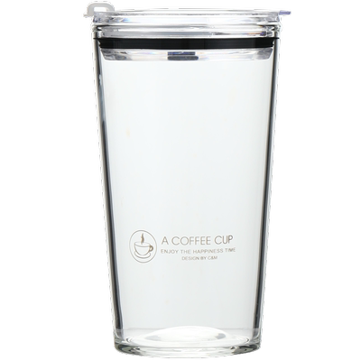 吸管杯耐热玻璃杯带盖夏季饮料杯