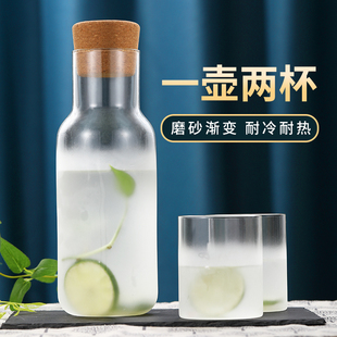 耐热玻璃冷水壶北欧极简约日式 风格 家用泡柠檬凉水杯果汁扎壶套装